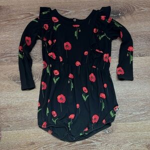 Kyte Long Sleeve Bubble Romper Midnight Poppy